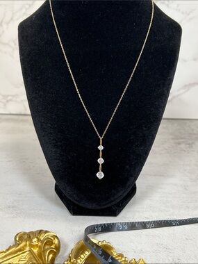 925 Vermeil Ross-Simons Necklace with Clear Crystal Drops